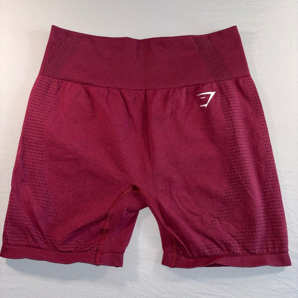 Gymshark Vital Seamless 2.0 Shorts Womens XL Burgundy Marl High Rise Athletic
